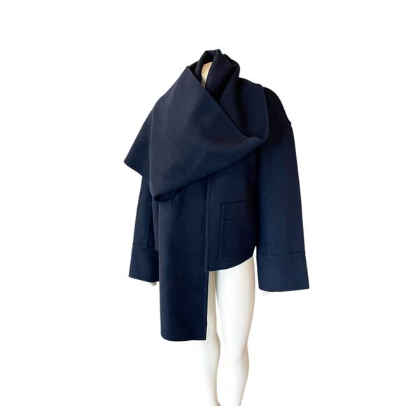 A.L.C. Finley Wool Jacket in Navy Scarf Attachment Small - Picture 11 of 16